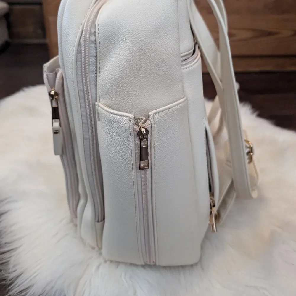 Ayla & Co Full-Size Diaper Bag Backpack White Ivory